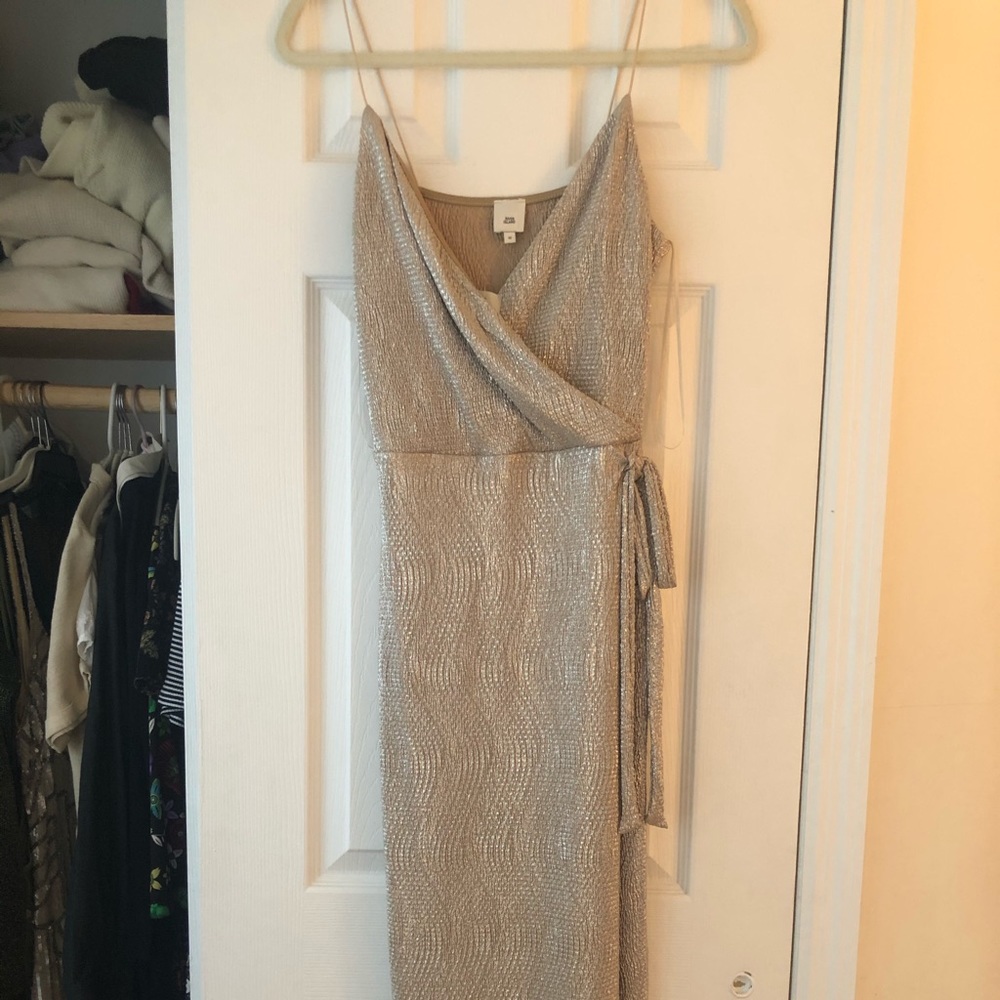 Metallic midi wrap dress from ASOS
